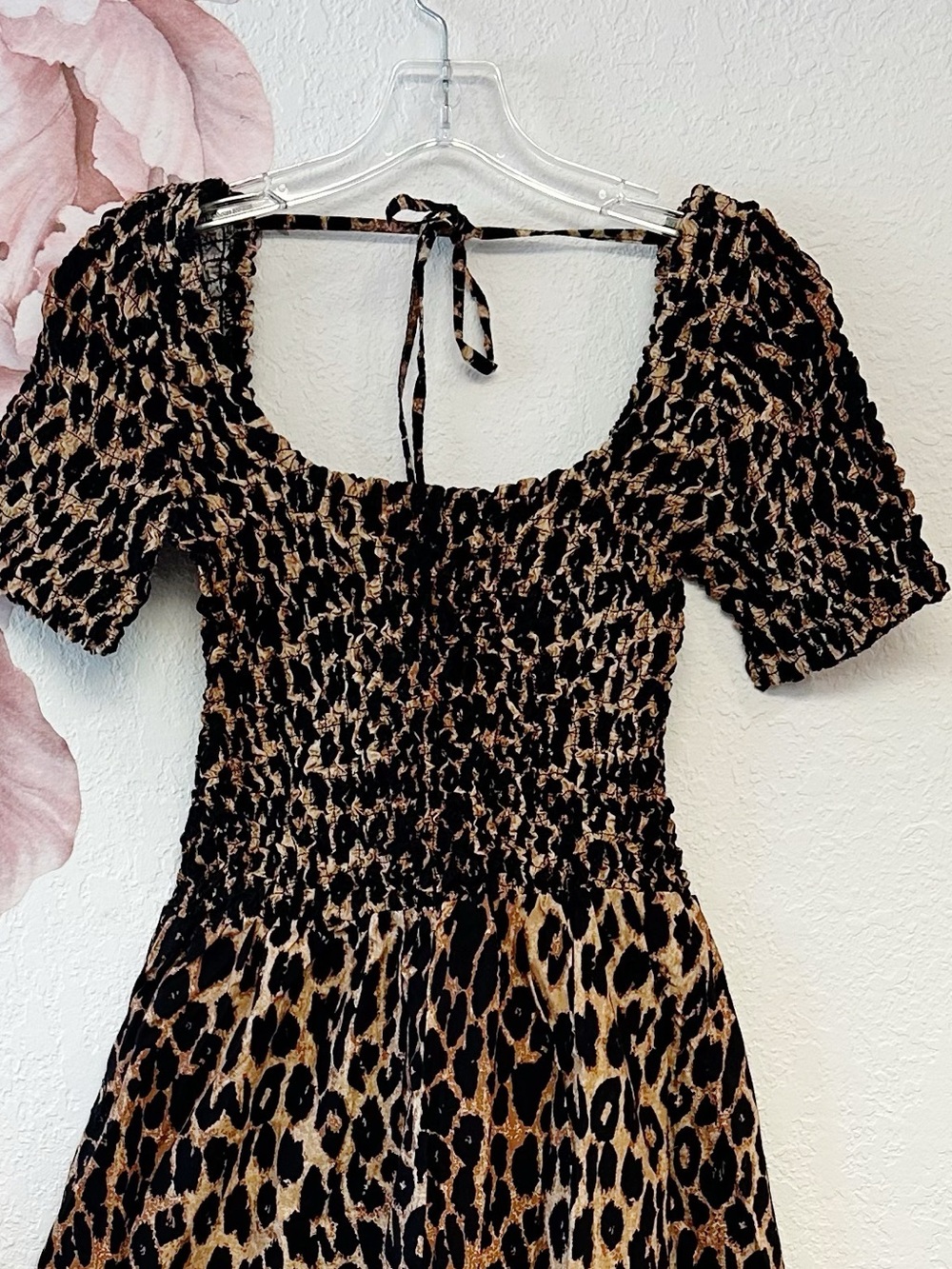 Damson Madder Malinda Smocked Animal Cheetah Midi Dress NWT Size EU 6/ US 2 - Picture 6 of 15